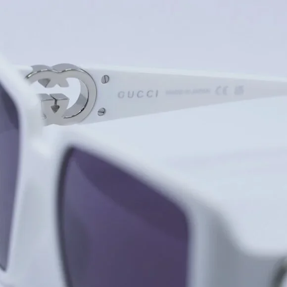 🕶️ New Gucci GG1692S 003 Sunglasses - White Frame, Grey Lenses